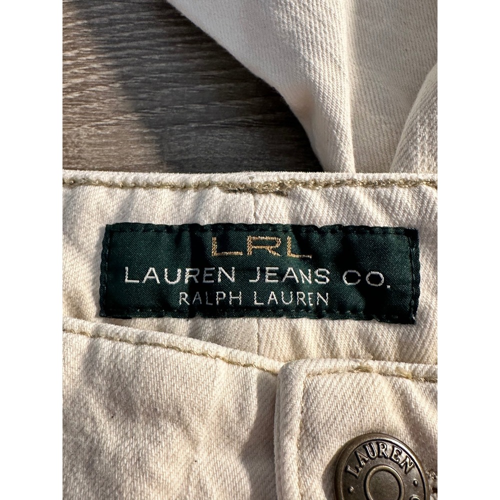 Lauren Ralph Lauren Jeans Co Nautical Print Straight Leg Jeans Size 10 Ivory - Picture 9 of 11